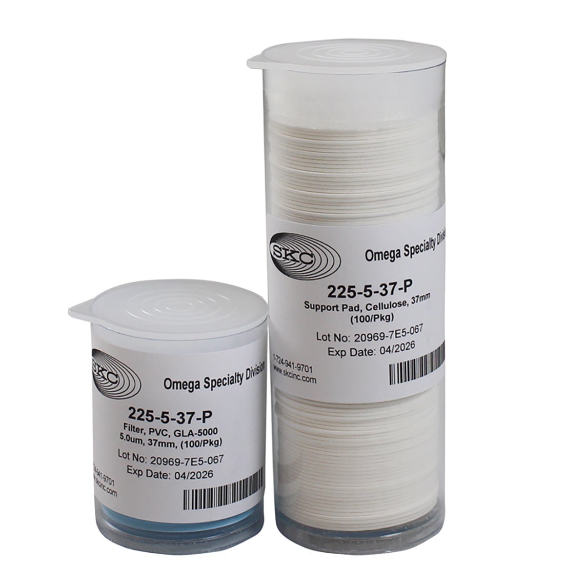 Filter, PVC, GLA-5000 w/Support Pad, 5.00 µm, 37mm, 100Pk